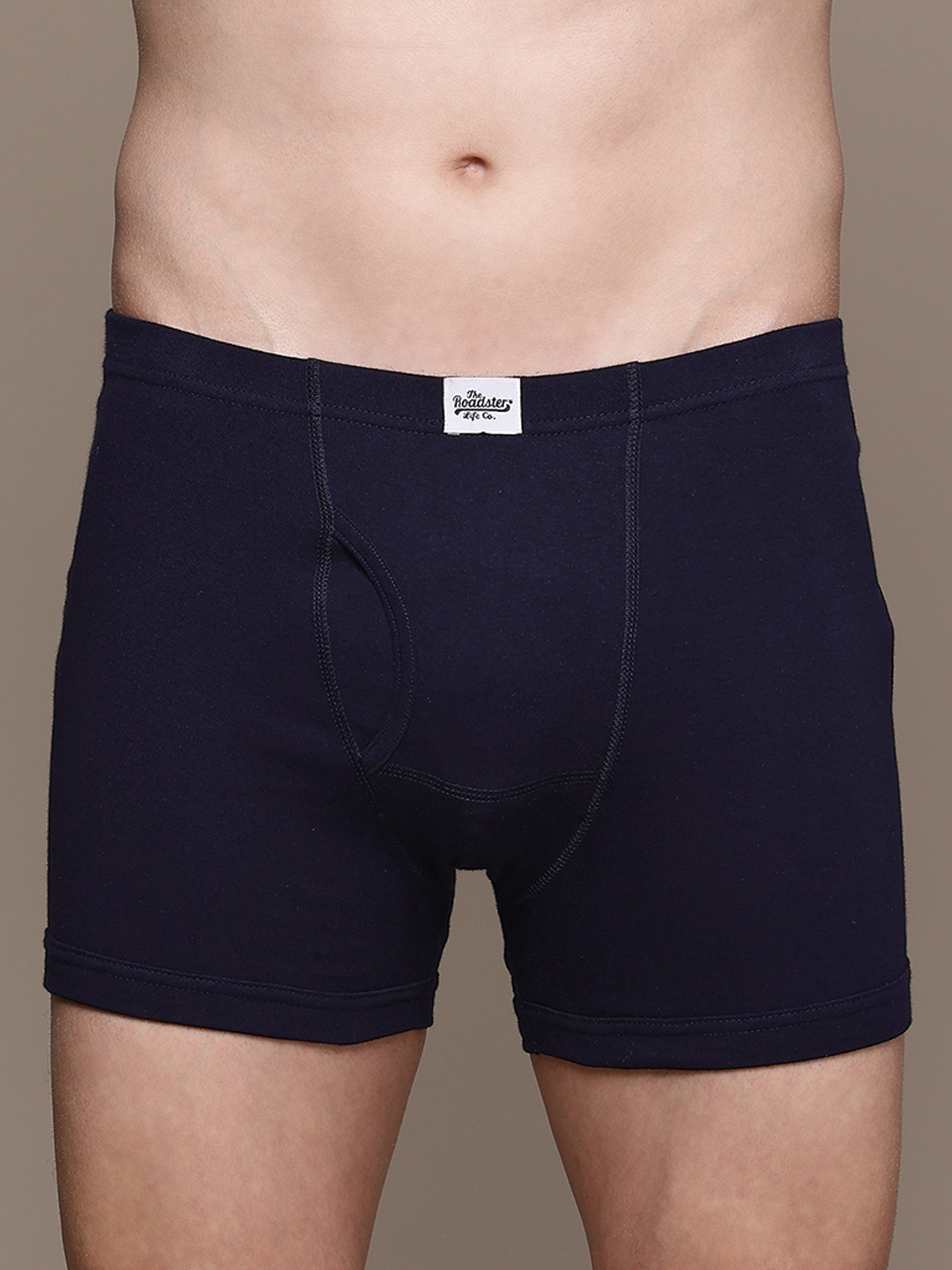 The Roadster Lifestyle Co. Navy Blue Mid Rise Breathable Cotton Trunk RTIE-1004-NB-1
