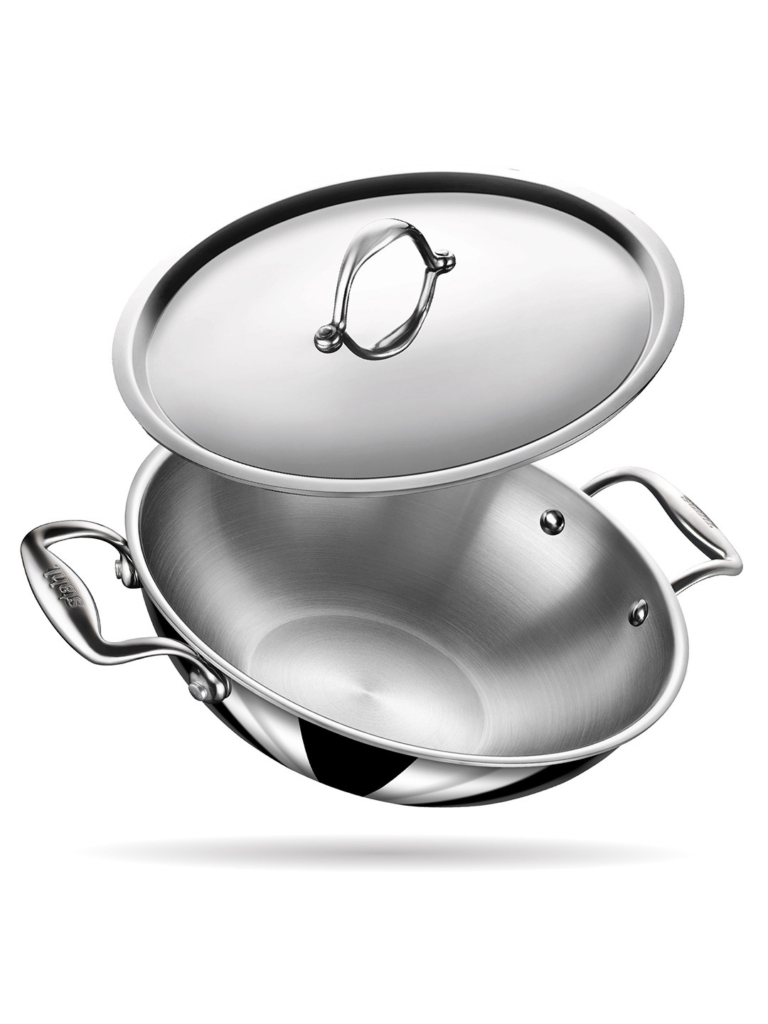 Stahl Artisan Stainless Steel Kadhai Cookware With Lid
