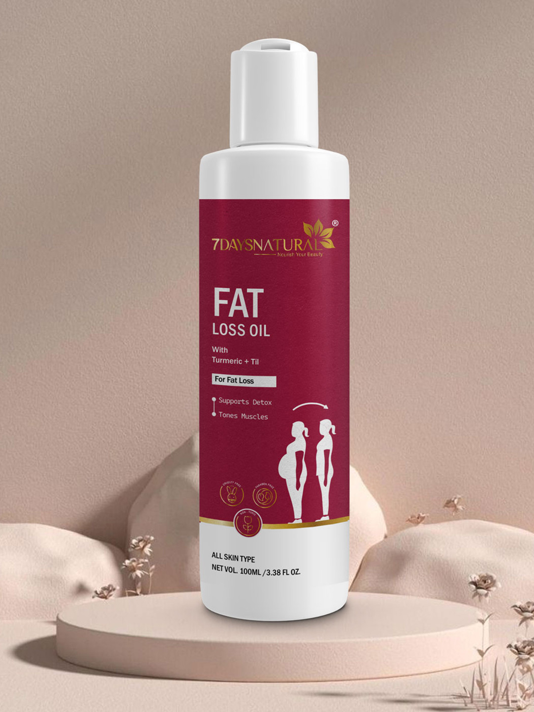 7DAYSNATURAL Anti-Cellulite Tones Skin Fat Loss Oil - 100ml