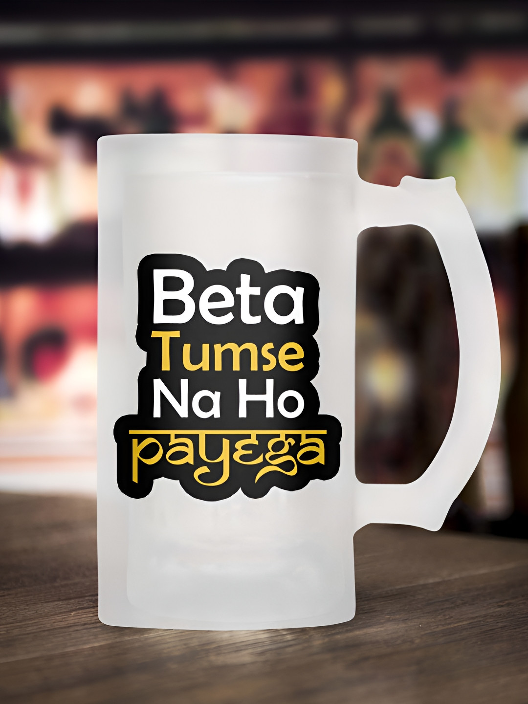 ARTBUG Prism Transparent Typography Glass Handmade Mug-470ml