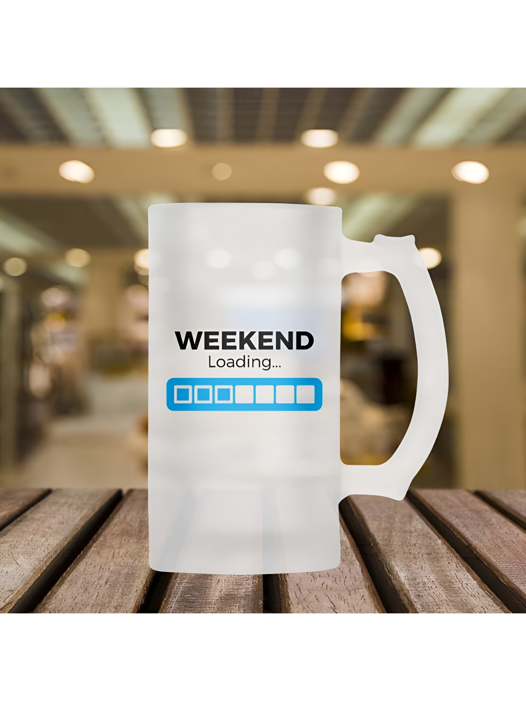 ARTBUG Studio Pottery Transparent Typography Glass Handmade Mug-470ml