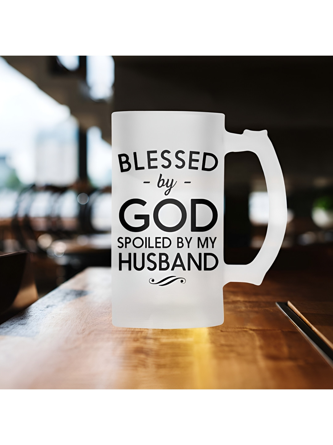 ARTBUG The Mug Shot White Typography Glass Microwave Safe Mug-470ml