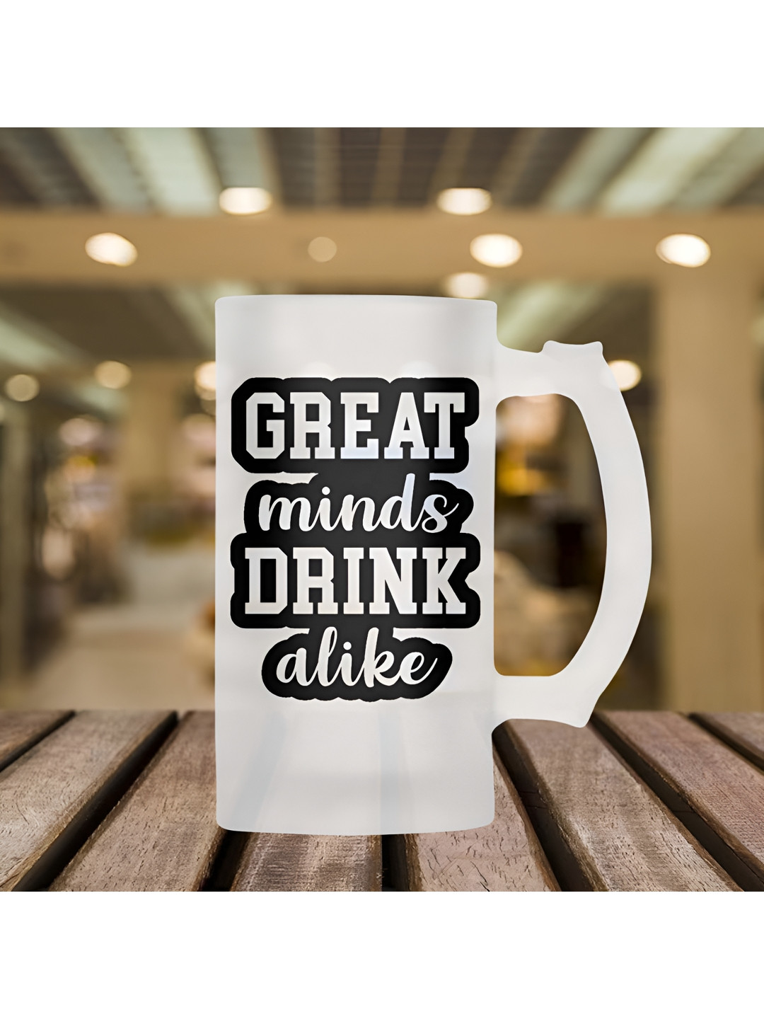 ARTBUG Transparent Typography Glass Handmade Mug-470ml