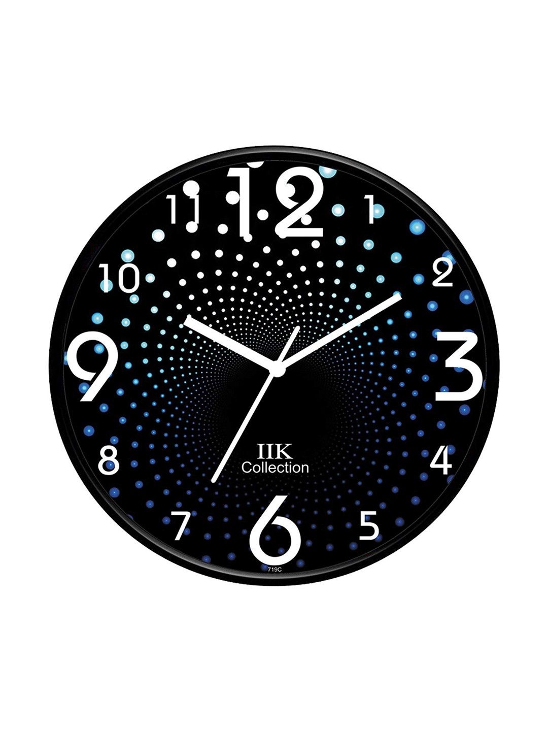 IIK COLLECTION Black and White Printed Analogue Contemporary Round Wall Clock