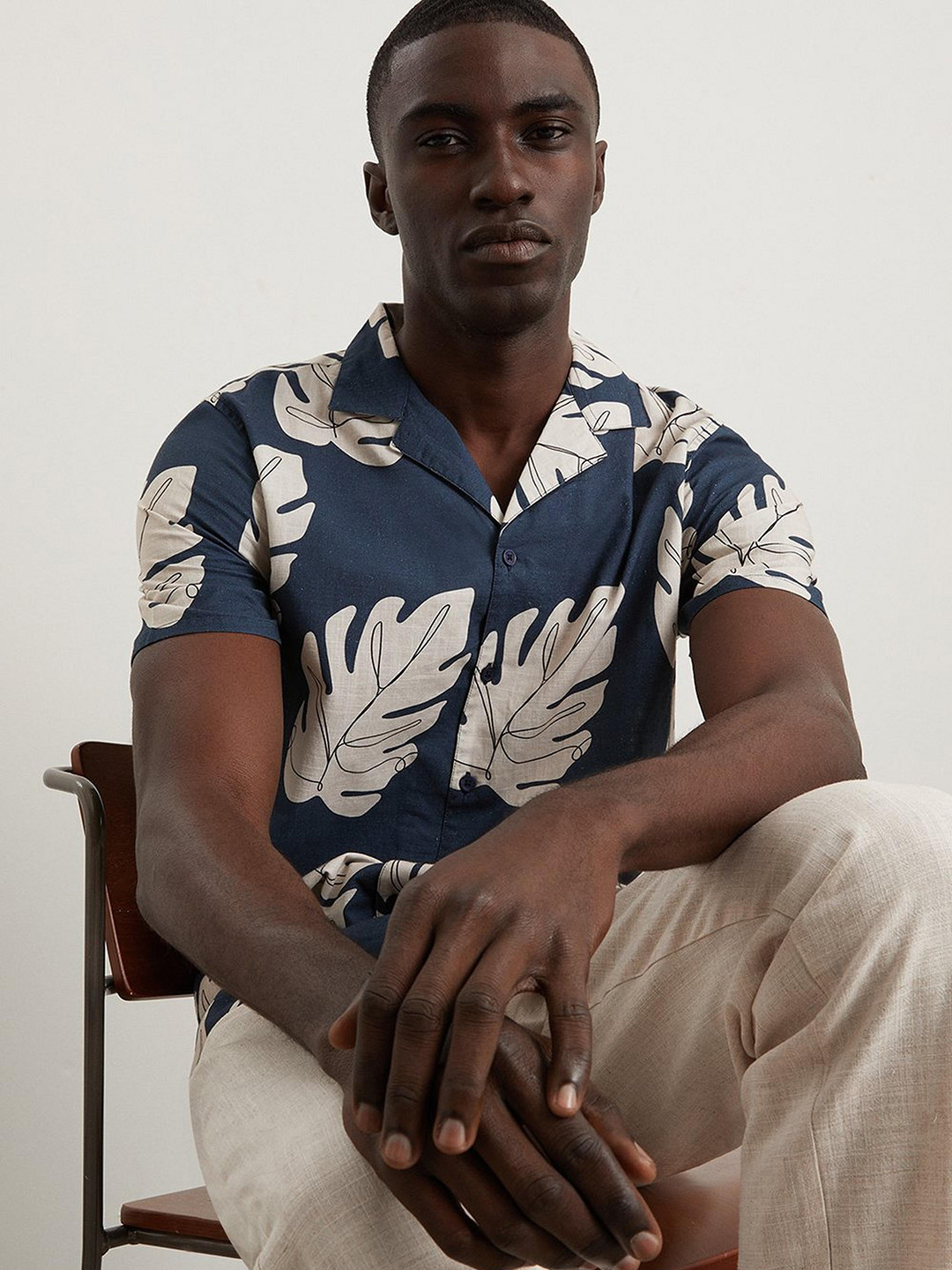 Burton Tropical Print Pure Cotton Casual Shirt