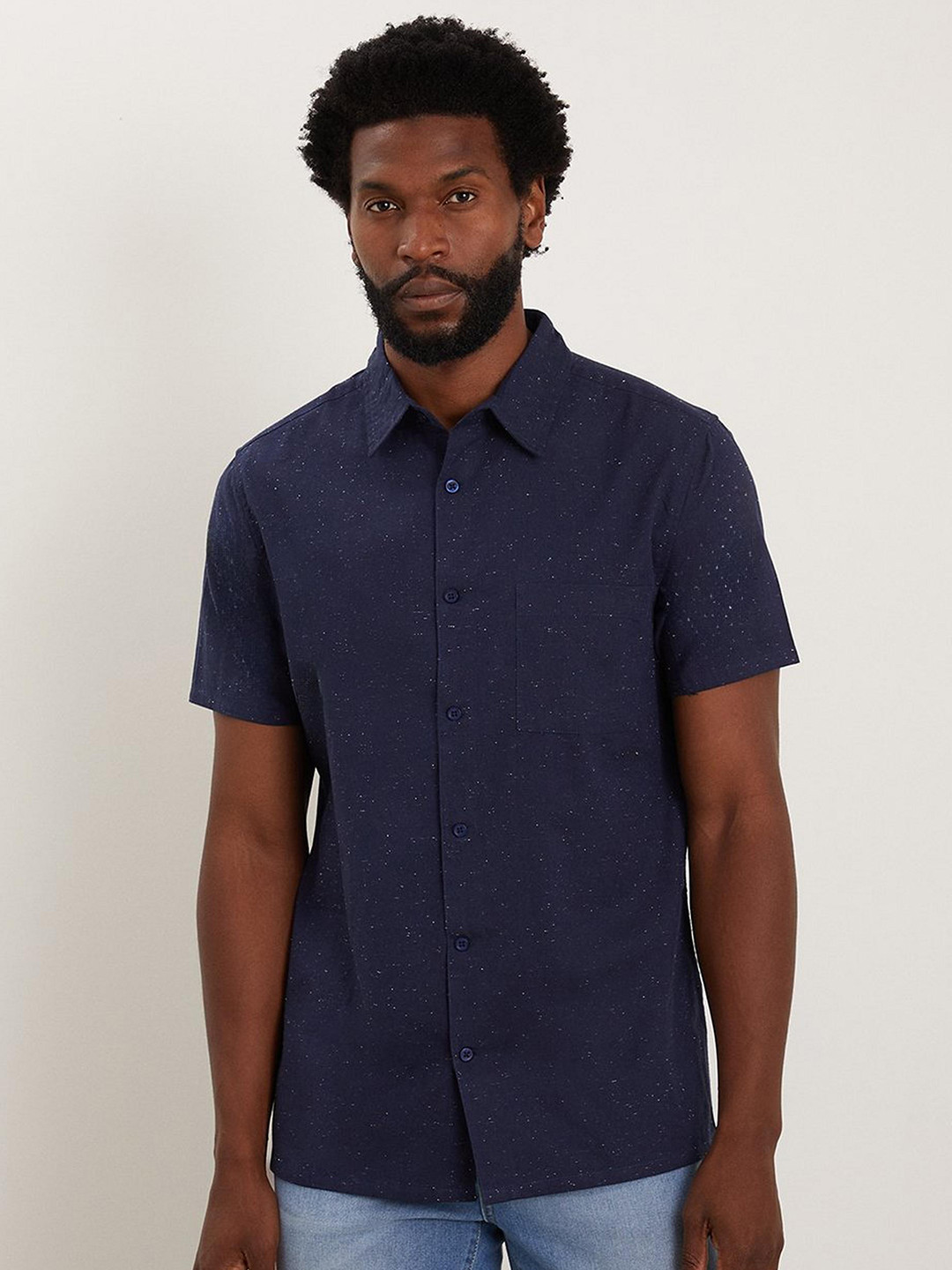 Burton Men Casual Pure Cotton Fleck Shirt