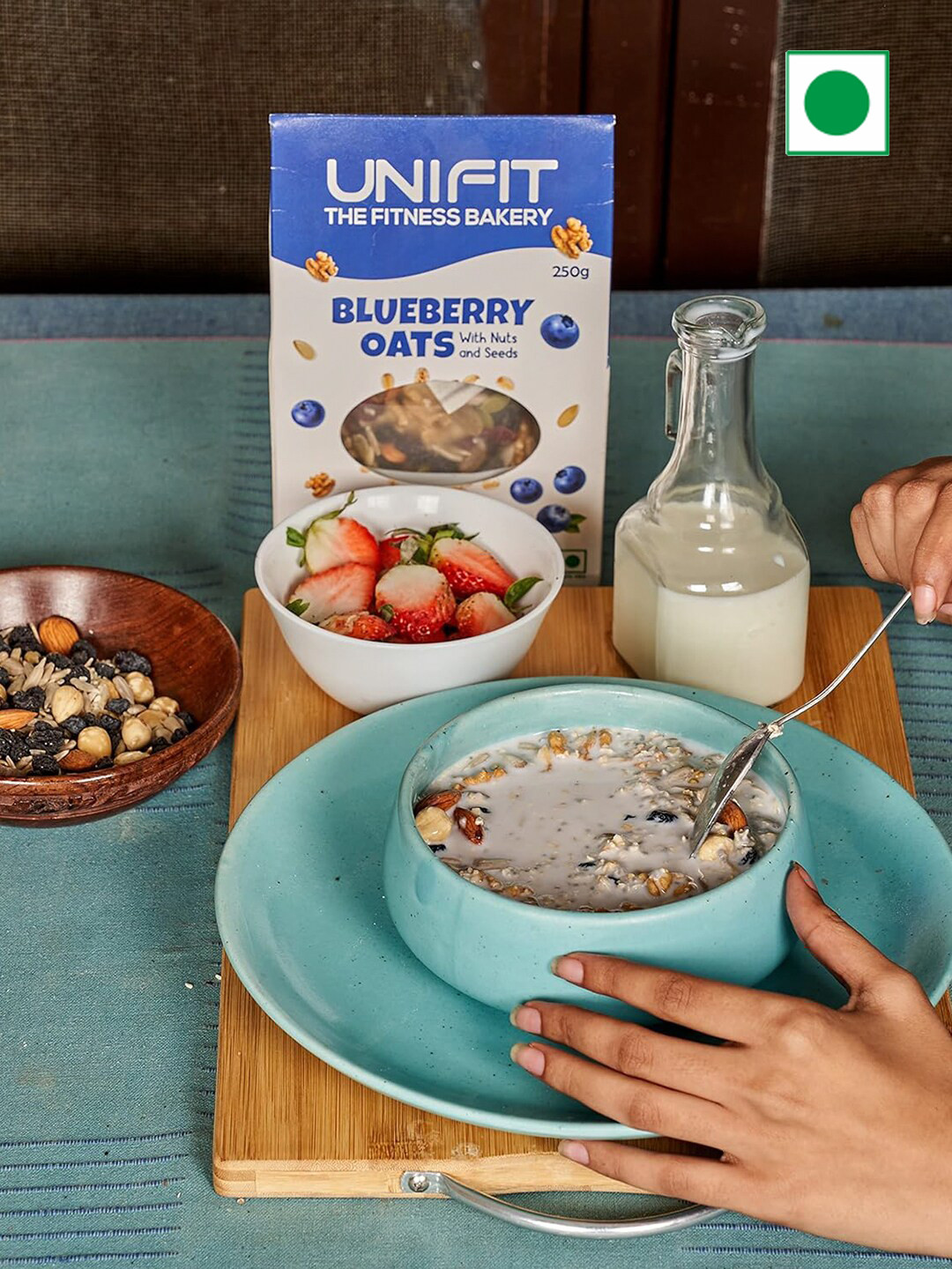 UNIFIT Blueberry Oats Healthy Breakfast High Fiber Source of Protein 250gm