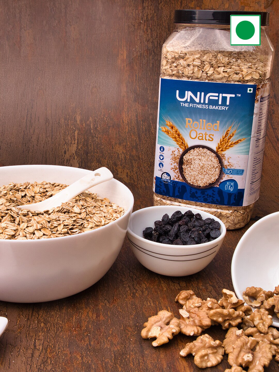 UNIFIT Rolled Oats Healthy Breakfast Rich Protein & High Fiber - 1Kg