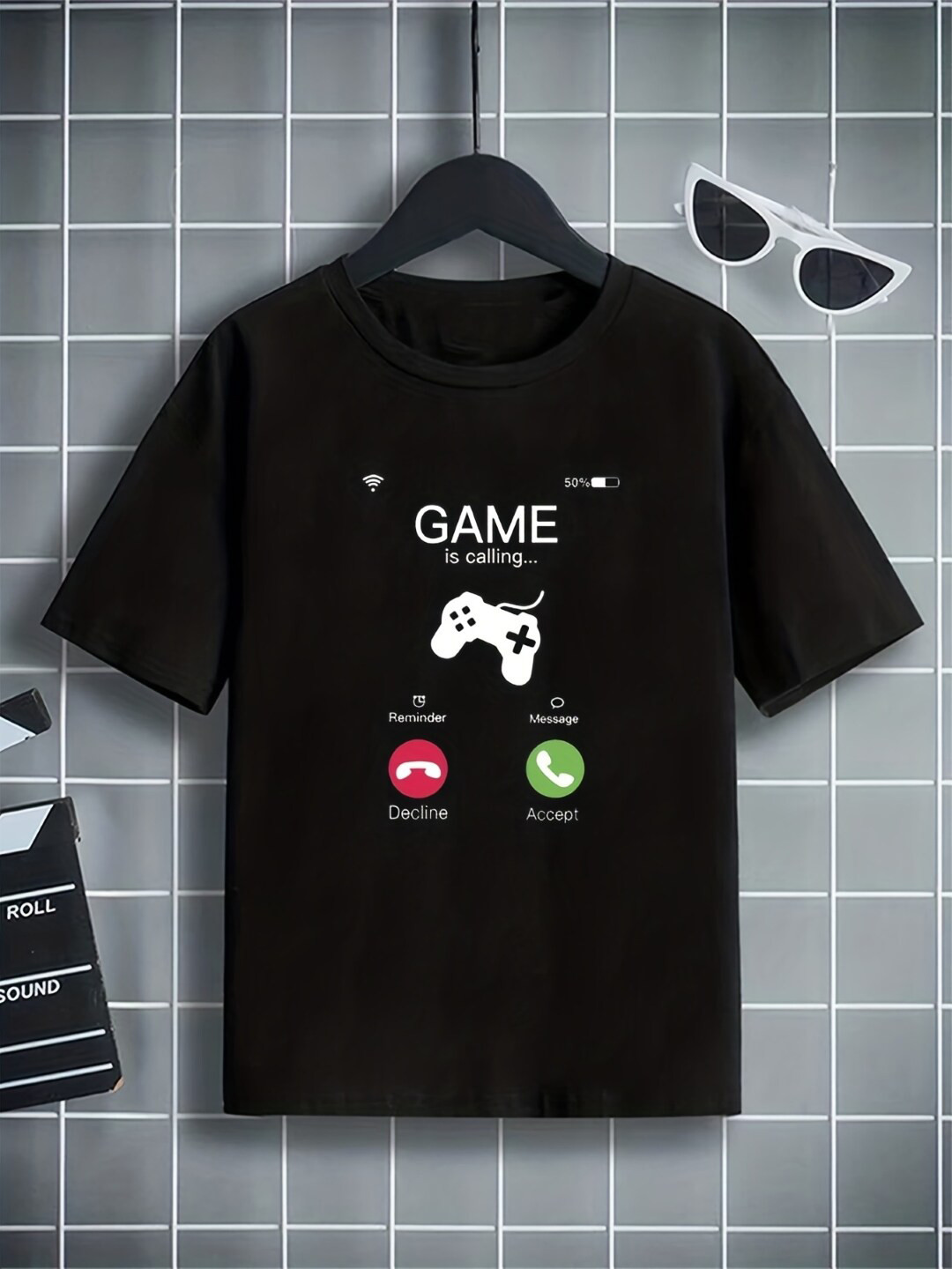 StyleCast Boys Black Graphic Printed Short Sleeves T-shirt
