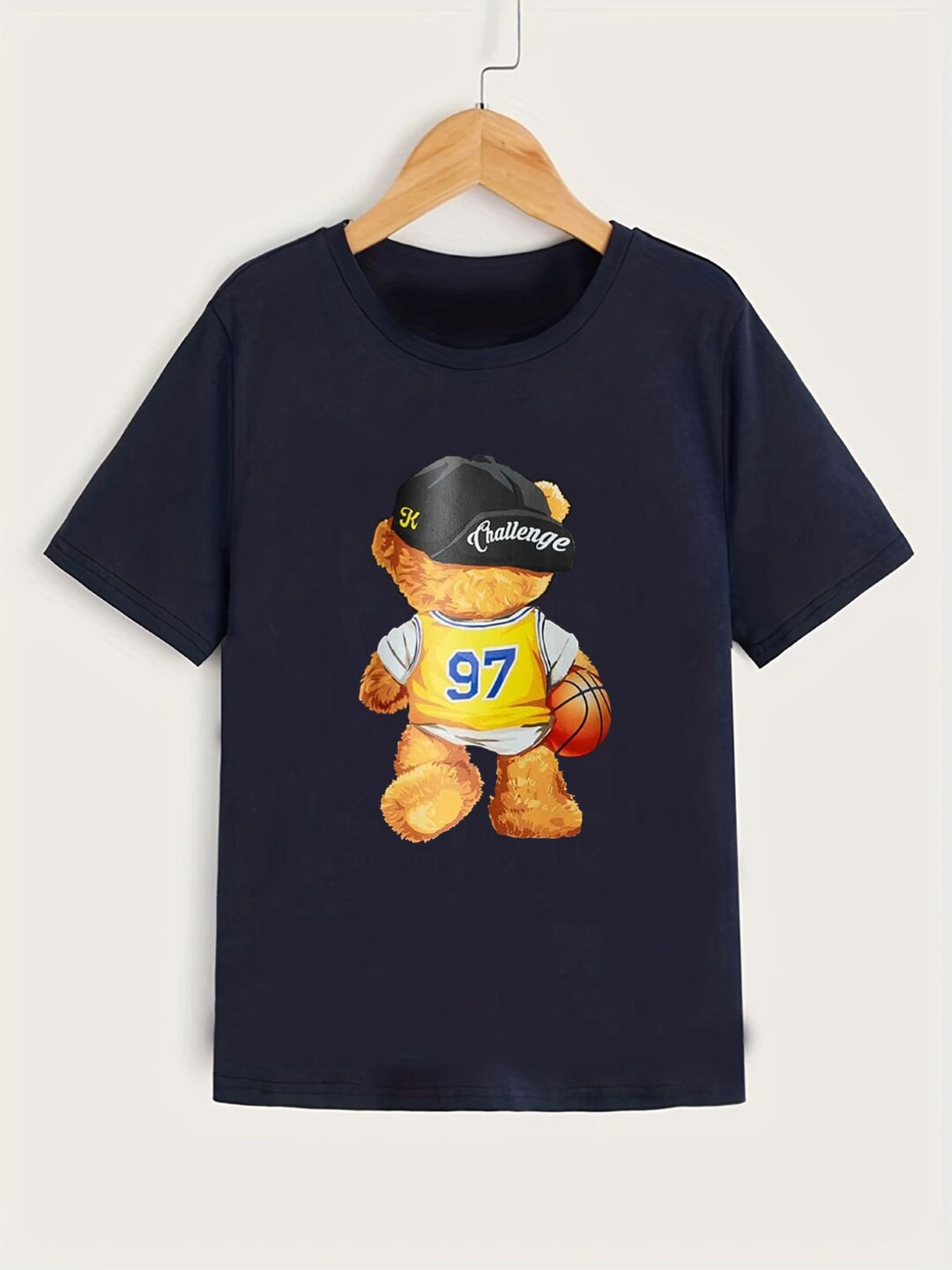 StyleCast Boys Navy Blue Graphic Printed Short Sleeves T-shirt