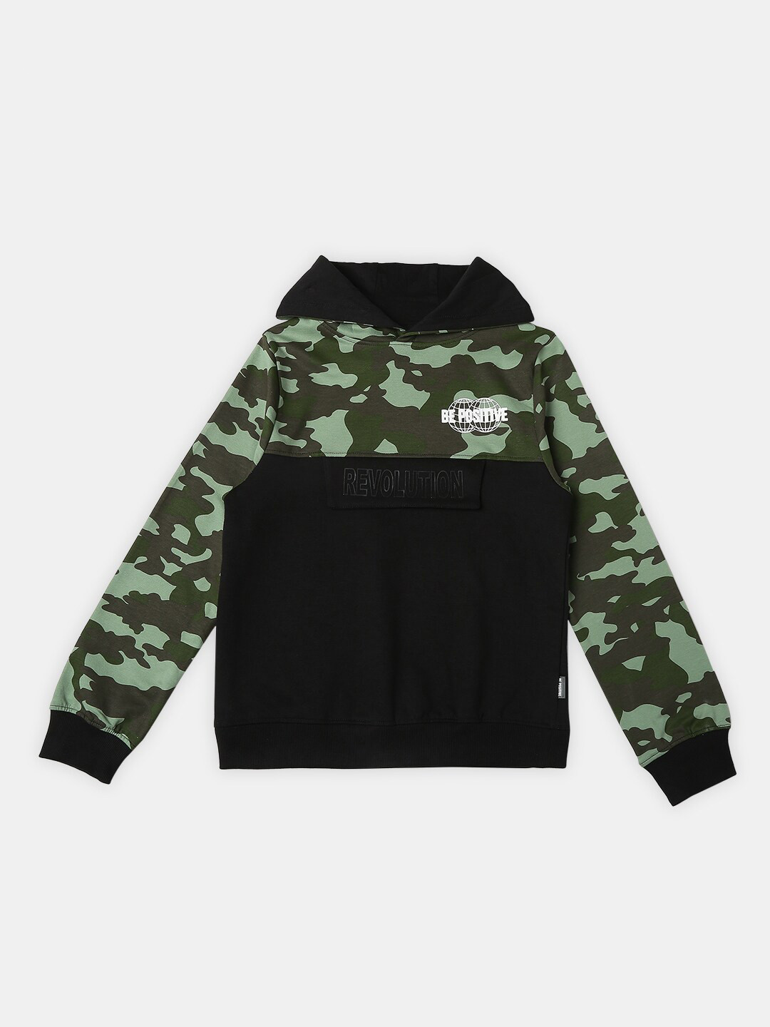 R&B Boys Camouflage Printed Hooded Sweatshirt with Joggers