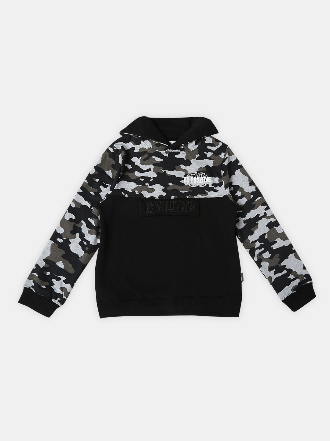 R&B Boys Camouflage Printed Hooded Sweatshirt with Joggers
