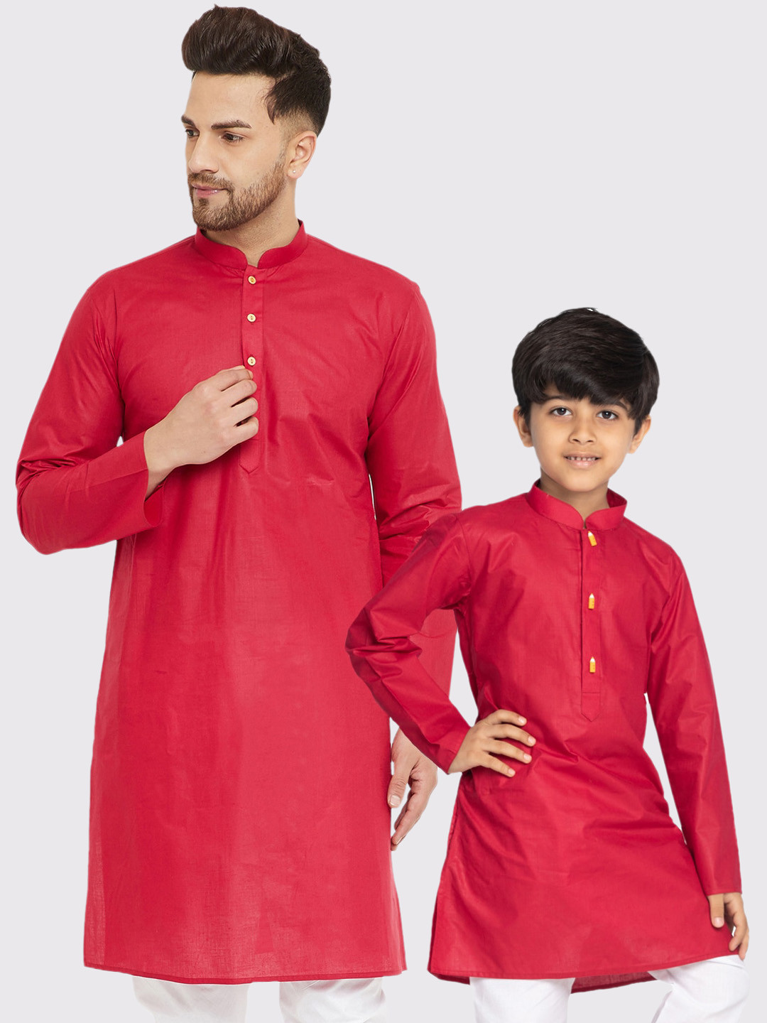 VASTRAMAY Boys Mandarin Collar Straight Kurta