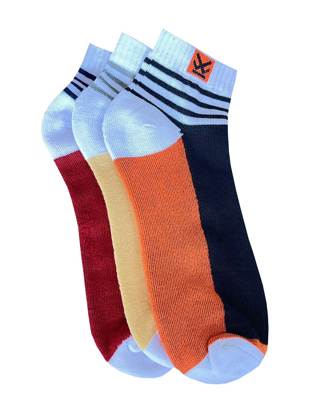 WROGN Men Pack Of 3 Colour-Blocked Cotton Socks