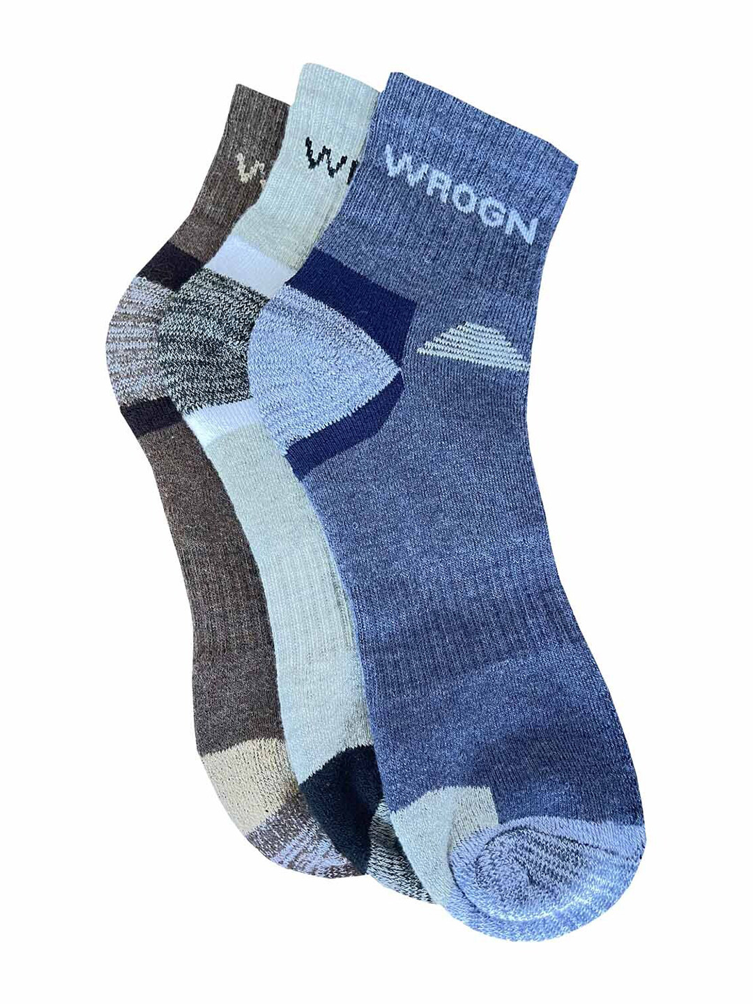 WROGN Men Pack Of 3 Patterned Ankle-Length Socks