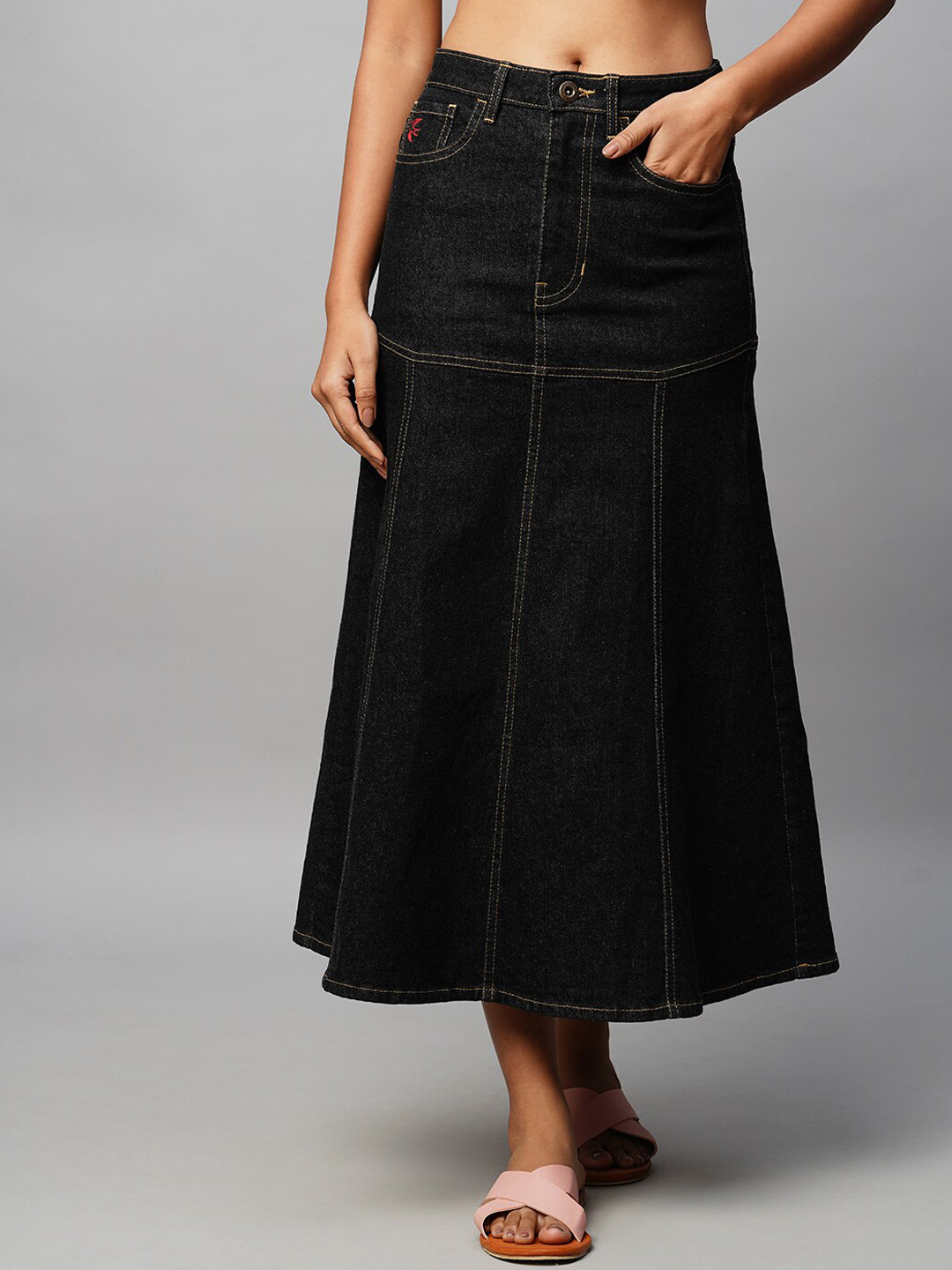 Chemistry Fit & Flare Denim Skirts