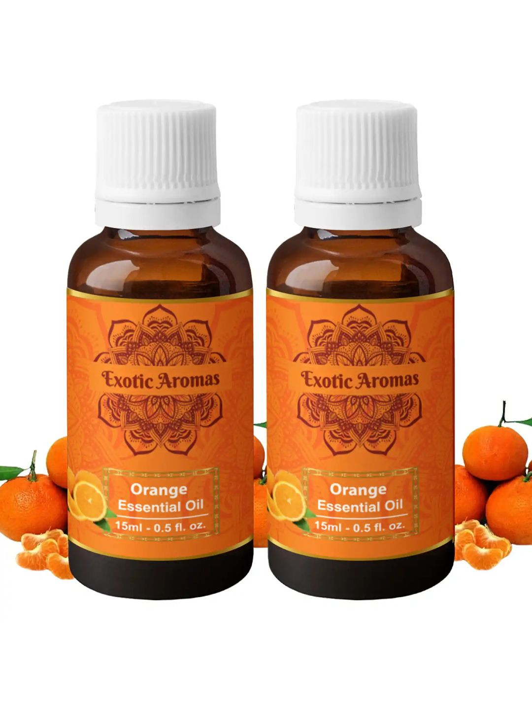 EXOTIC AROMAS Set Of 2 Orange Essential Oil For Hair Growth & Radiant Skin - 15ml Each