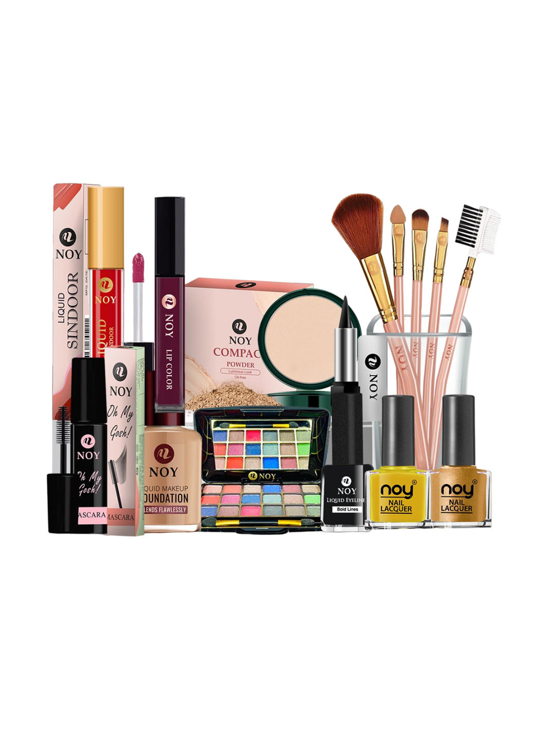 NOY Set Of 15 Beauty Makeup Combo - Effortless Beauty In Any Weather - 573