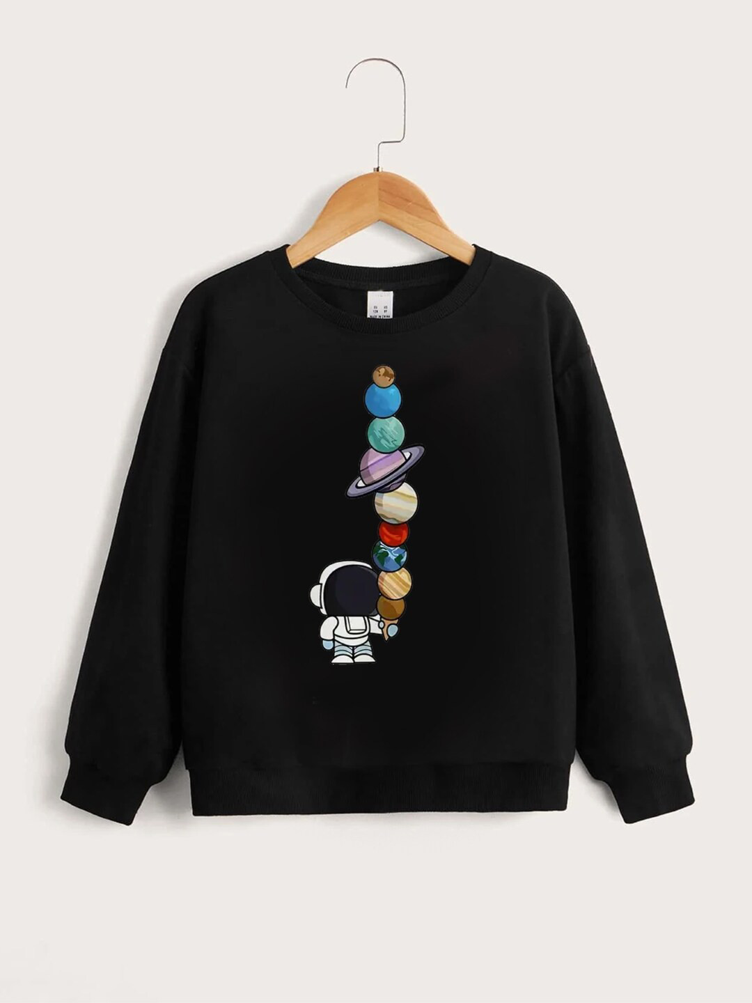 StyleCast Black Boys Graphic Printed Long Sleeves Pullover
