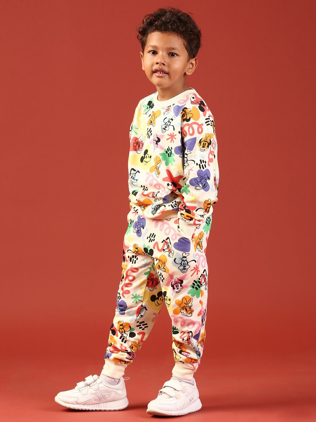 Nap Chief Infant Mickey Mouse Printed Fleece Sweatshirt with Joggers Set