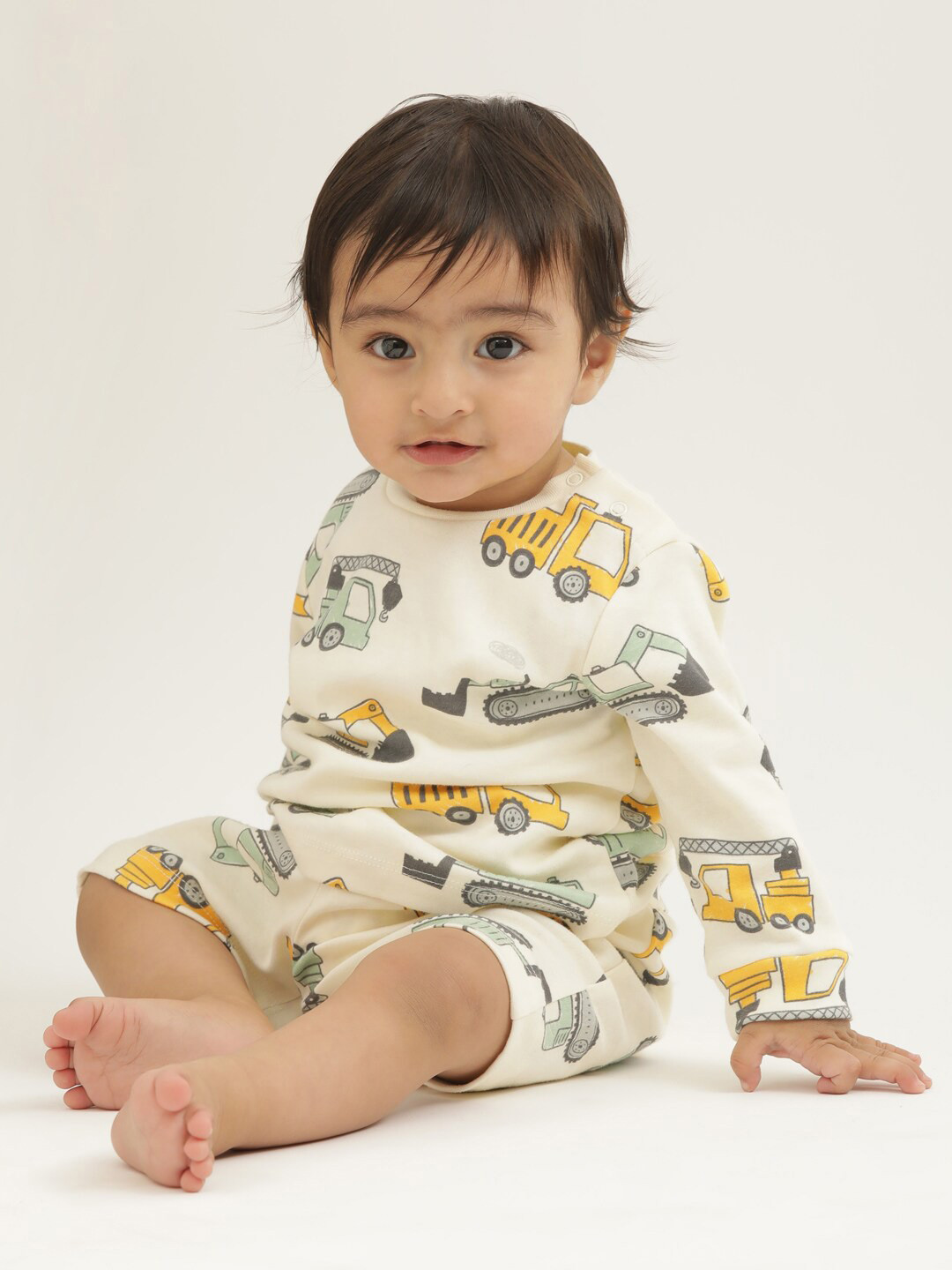 Nap Chief Infants Truck Printed Pure Cotton T-Shirt with Shorts