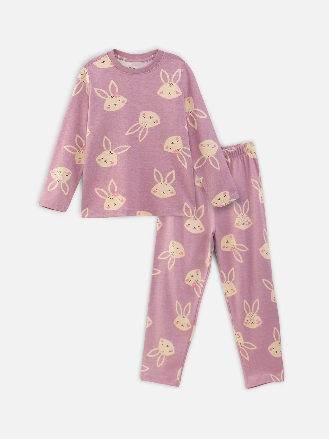 Nap Chief Girls Purple Conversational Printed T-Shirt & Pyjama Night Suit