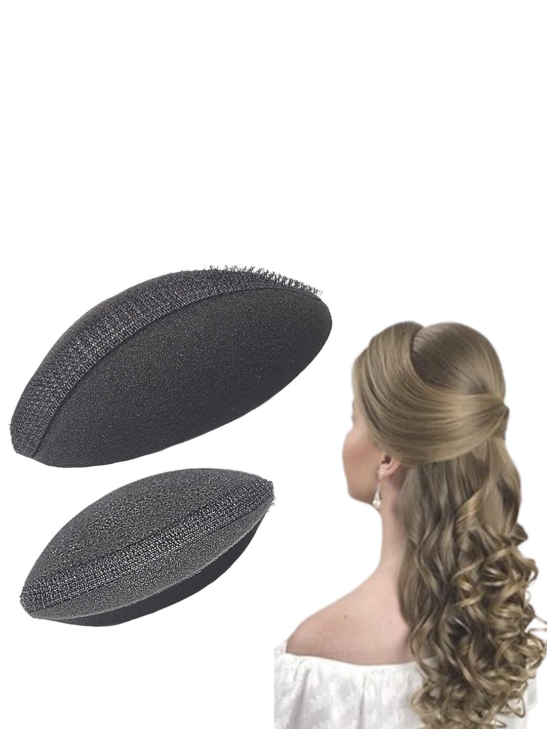 CHRONEX Set of 2 Oval Sponge Hair Pad Volumizer Hairstyling Tool Puff