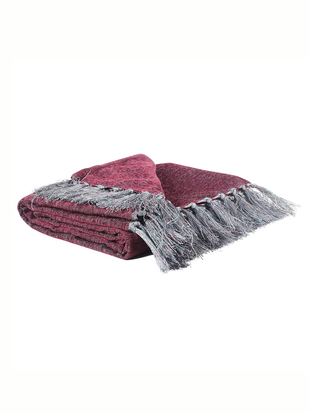 CAZIMO Purple & Grey Chenille Sofa Throws