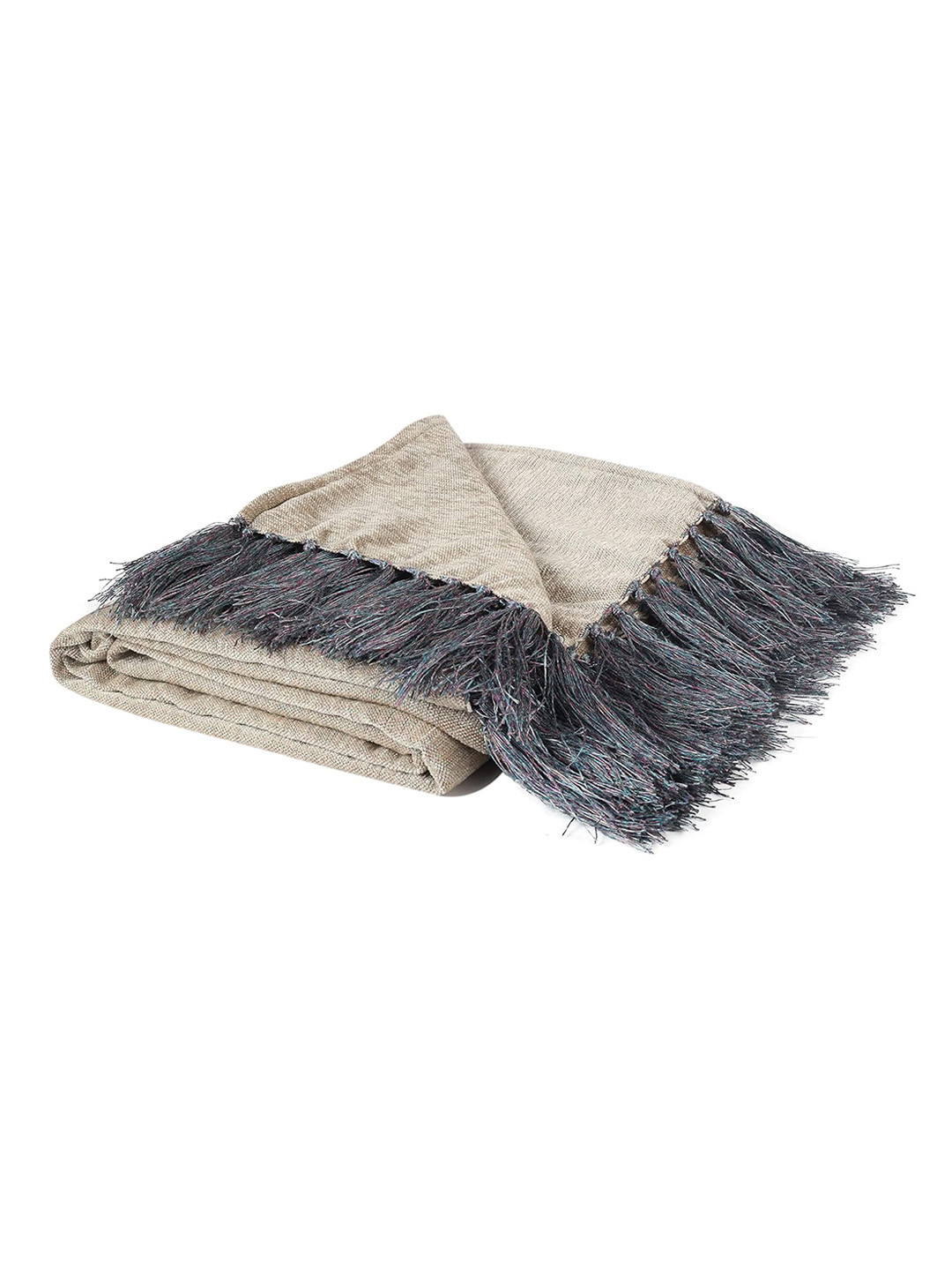 CAZIMO Beige Texture Throw Blanket for Sofa