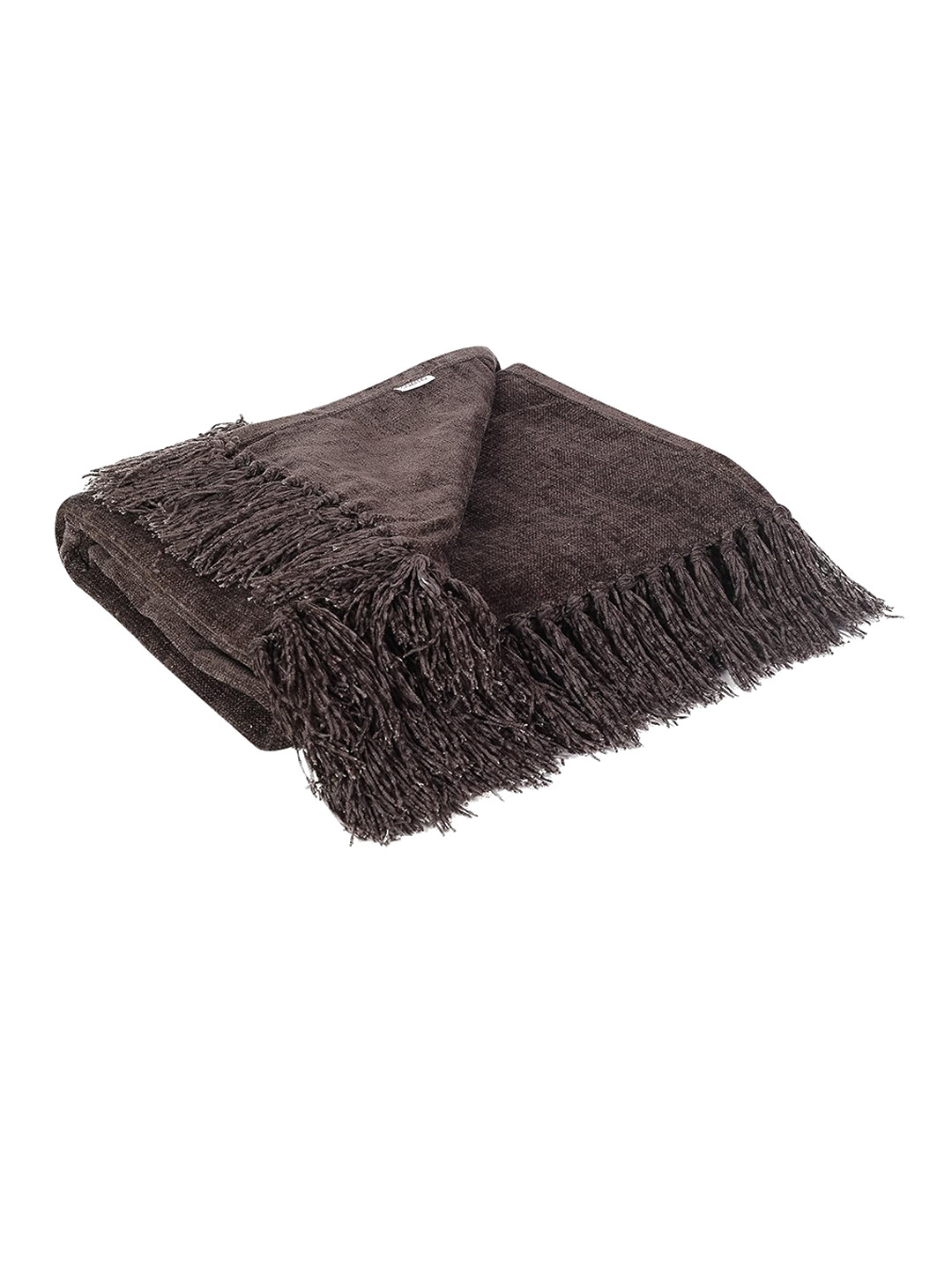 CAZIMO Grey Self-Designed Chenille Throw