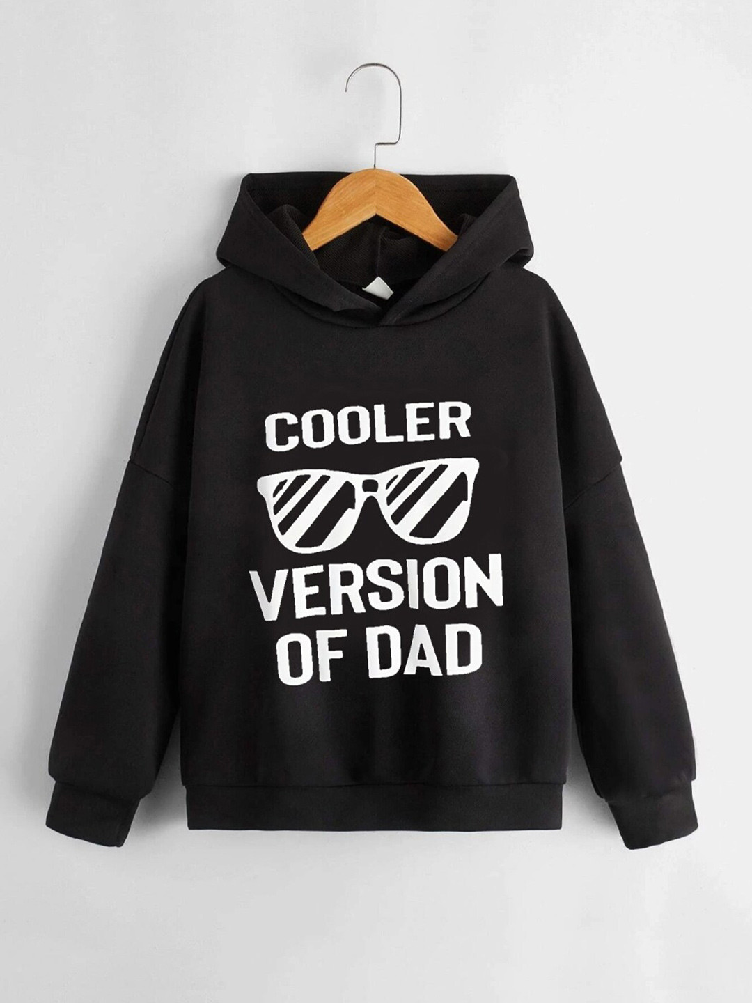 StyleCast Boys Black Typography Printed Hooded Neck Long Sleeve Pullover Sweatshirt