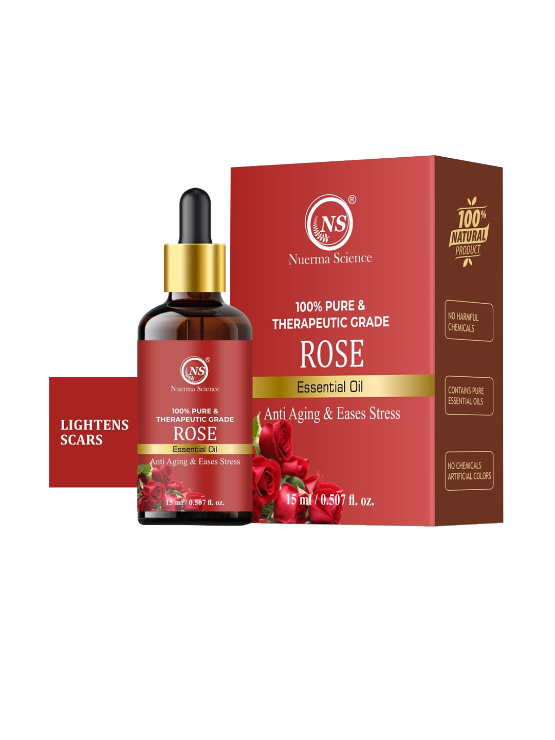 Nuerma Science 100% Pure & Therapeutic Grade Rose Essential Oil - 15ml