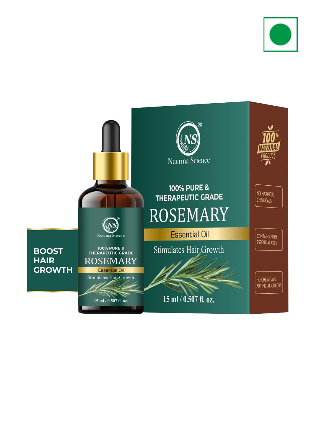 Nuerma Science Rosemary Essential Oil for Hair Growth - 15ml
