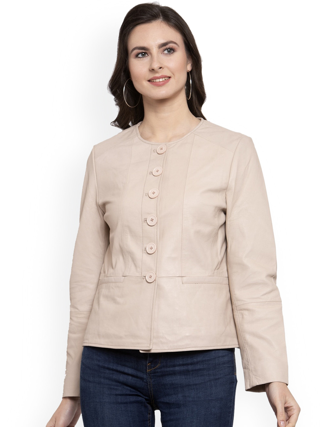 BEAVER Collarless Lightweight Rapid-Dry Leather Jacket