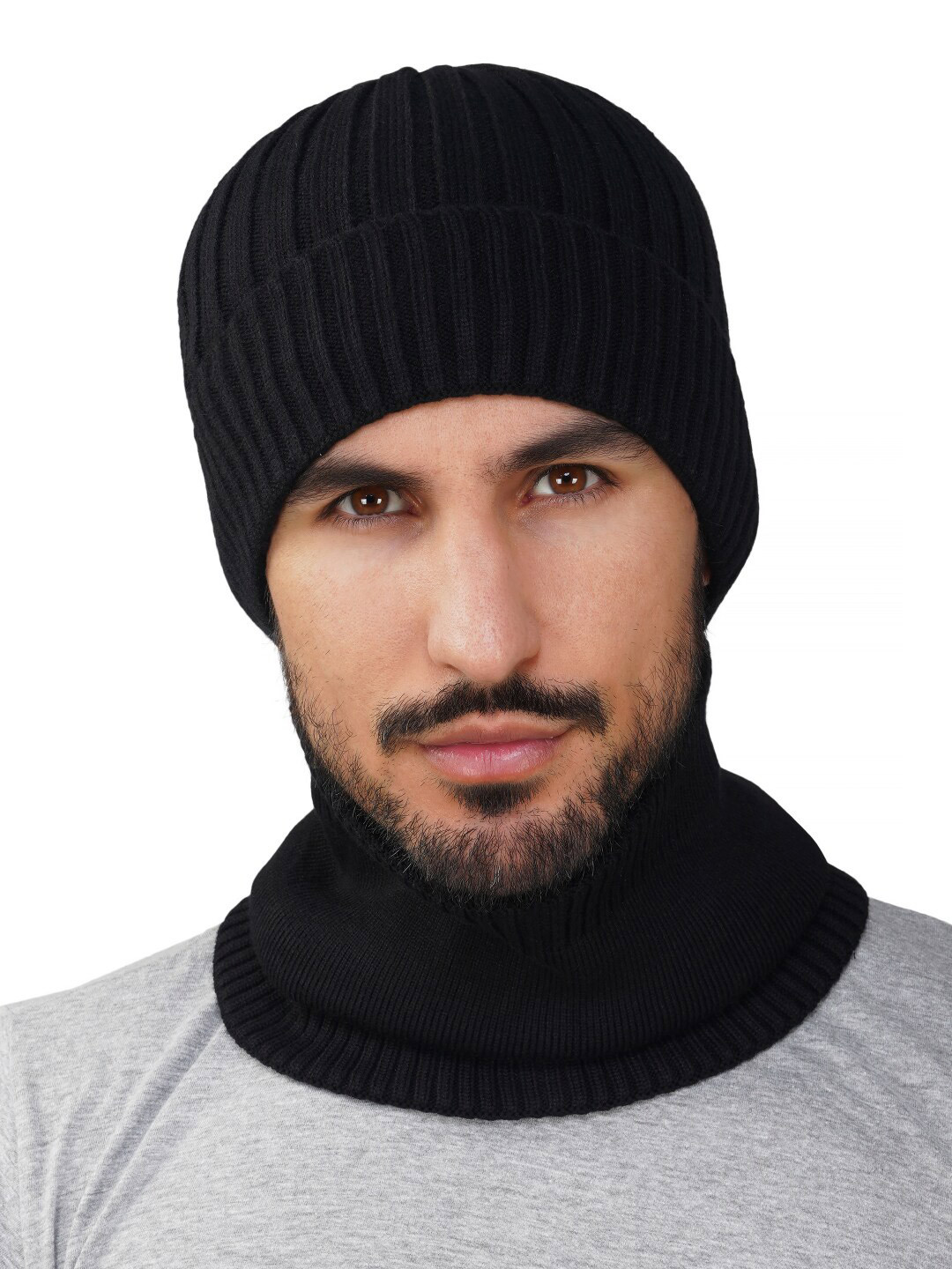 iSWEVEN Unisex Self Design Woollen Balaclava