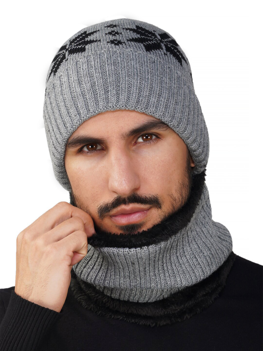 iSWEVEN Unisex Printed Woollen Balaclava