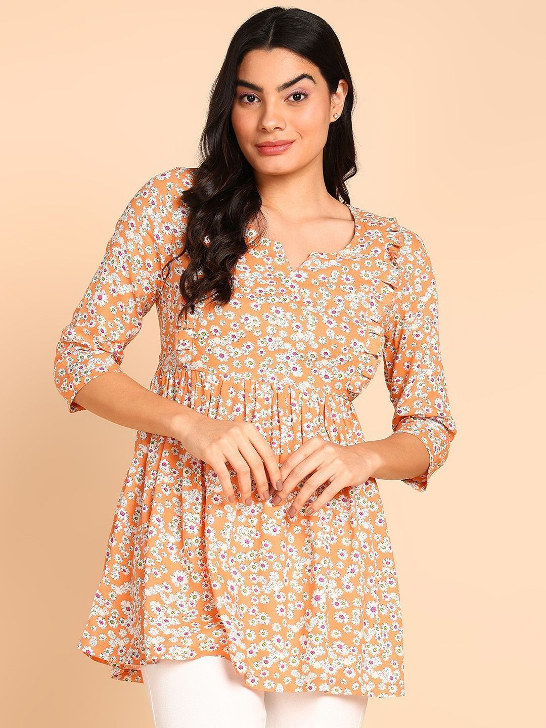 House Of Zelena Floral Printed Maternity Peplum Top