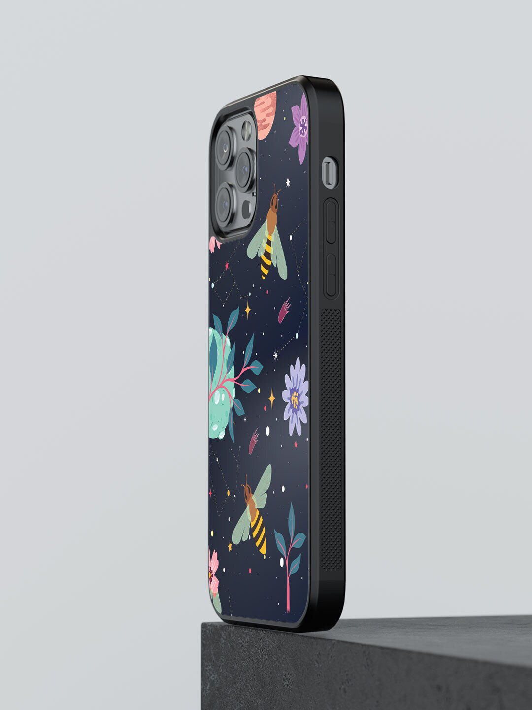 macmerise Space Bees Printed iPhone 12 Pro Bumper Case Cover