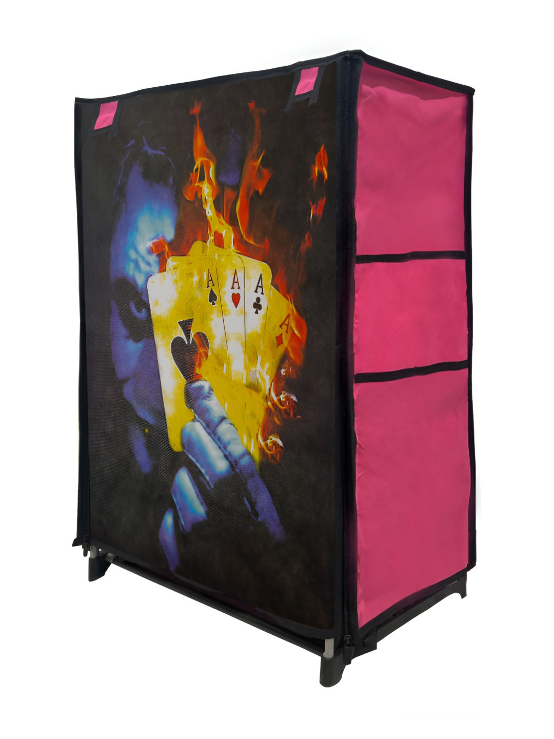 Urban Choice Pink & Yellow Printed 5-Tiers Rectangular Wardrobe