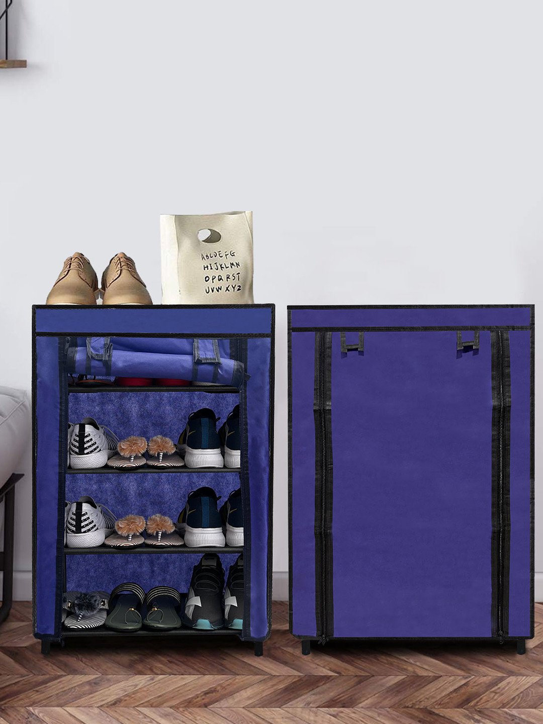 Urban Choice Blue 4-Tier Metal Rectangular Racks