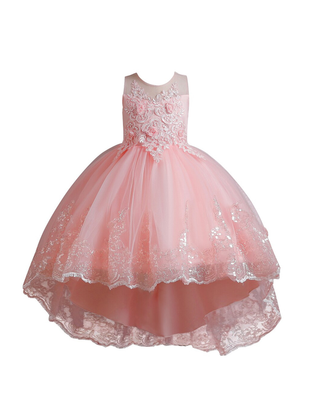 StyleCast Girls Pink Floral Embellished Fit and Flare Balloon Dress