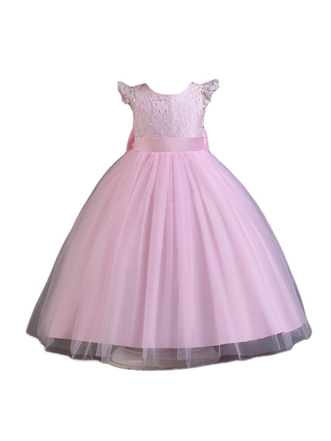 StyleCast Girls Pink Self Design Maxi Gown Dress