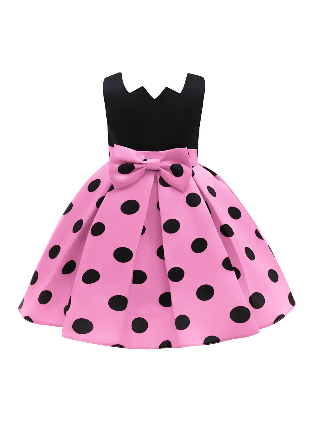 StyleCast Pink Polka Dot Printed Fit & Flare Midi Dress