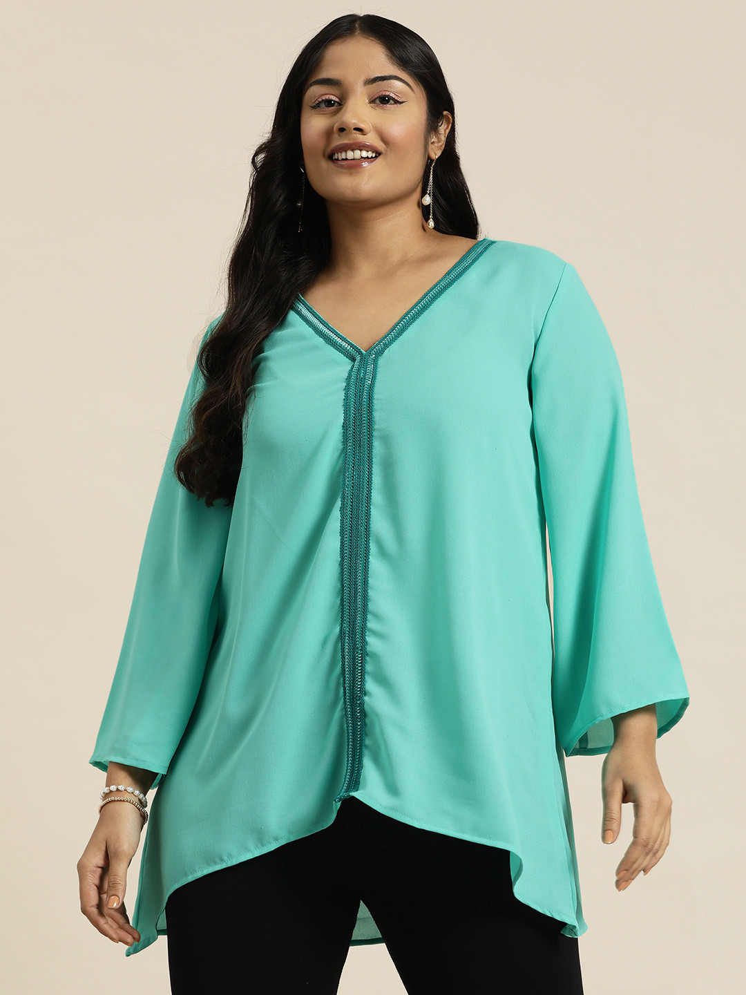 Qurvii+ Plus Size Crepe Tunic