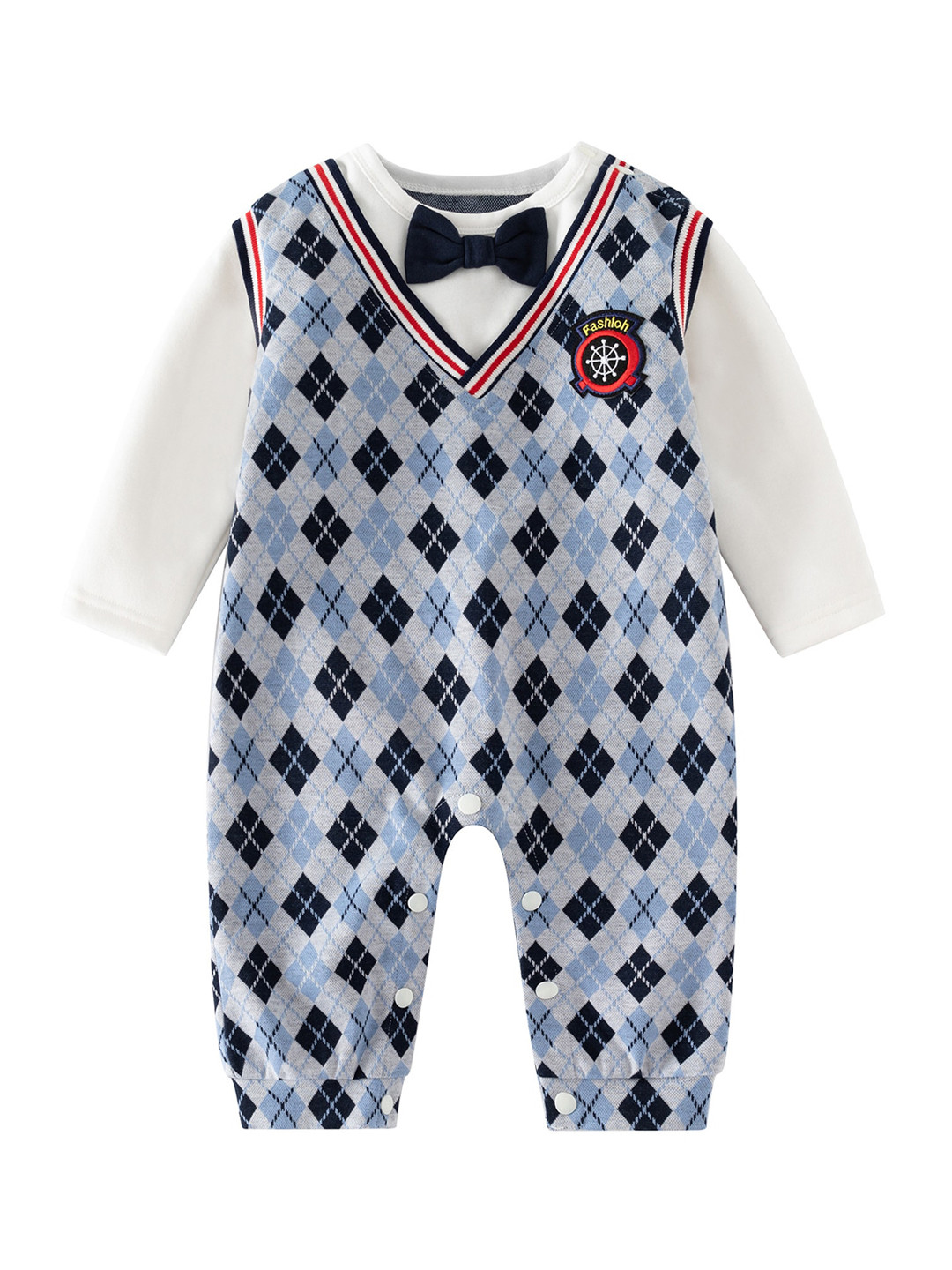 StyleCast Infants Boys Checked Cotton Rompers