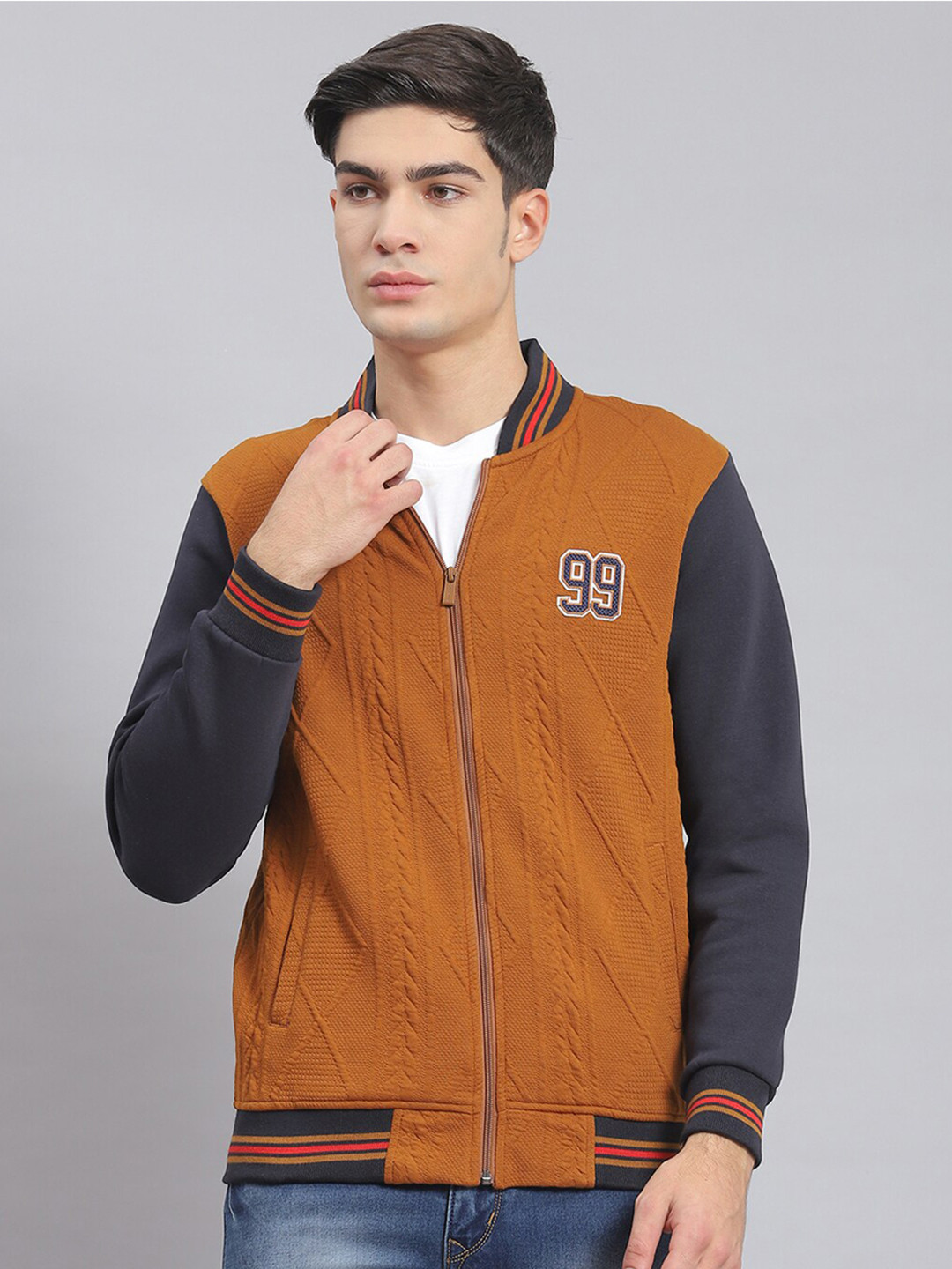 Monte Carlo Self Design Front Open Sweatshirt