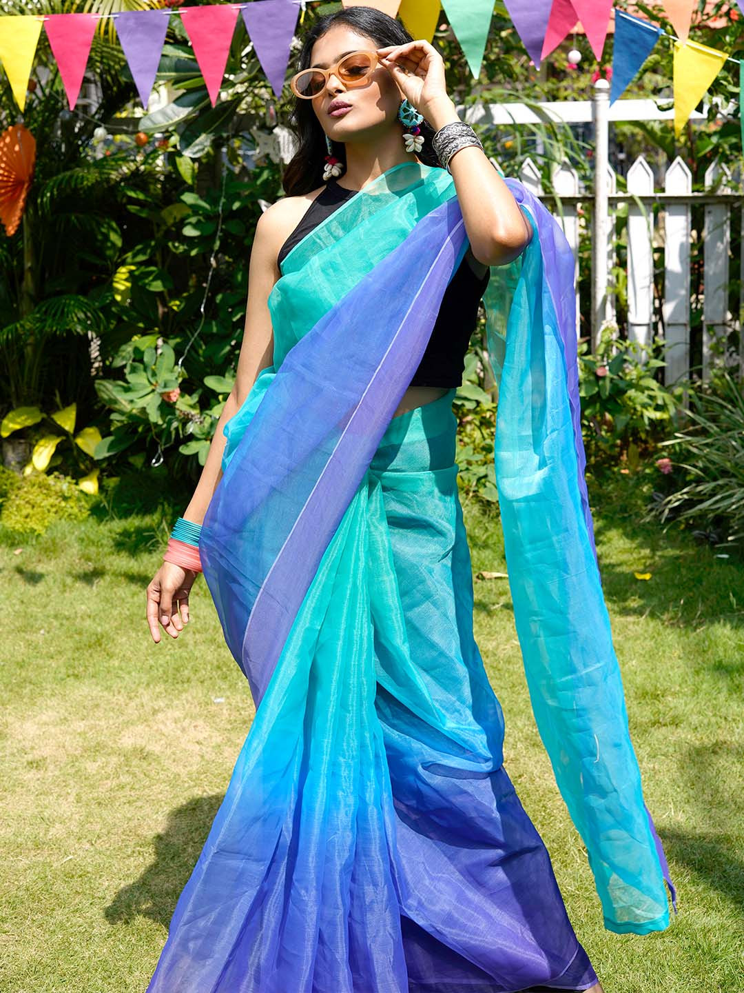 TEEJH Ombre Dyed Organza Saree