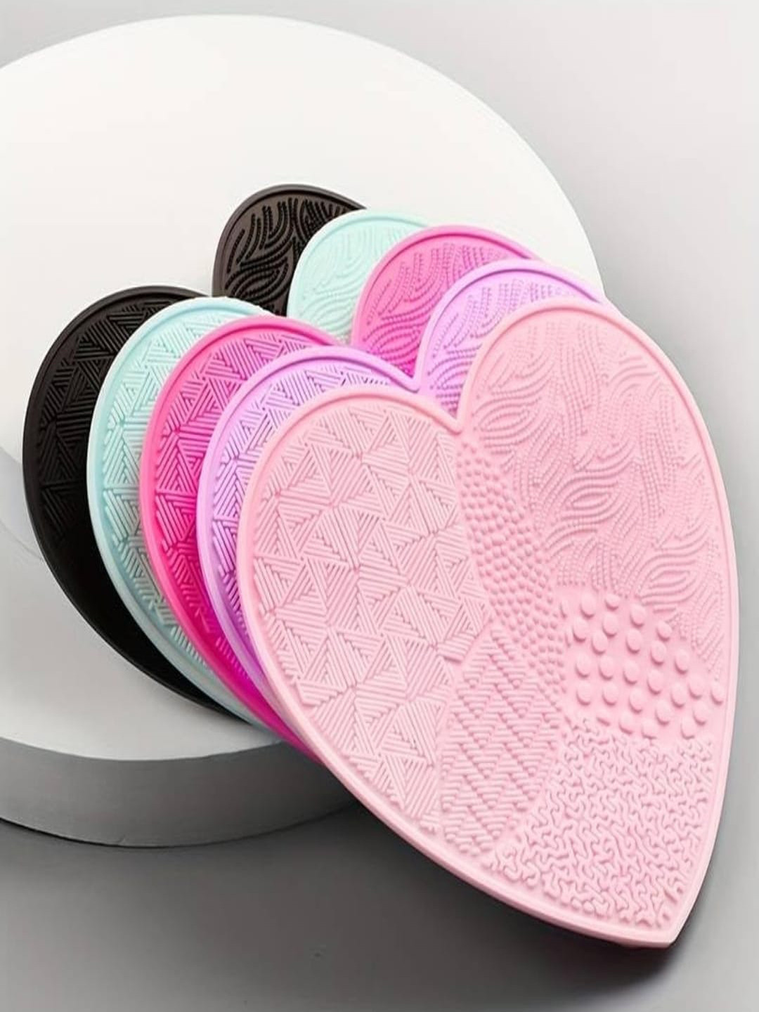 FEELHIGH Heart Shape Makeup Brush Cleaning & Washing Tool Scrubber - Blue