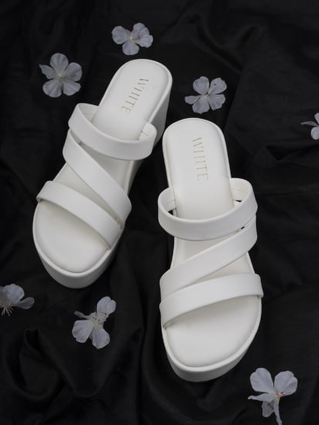 THE WHITE POLE Open Toe Wedge Heels