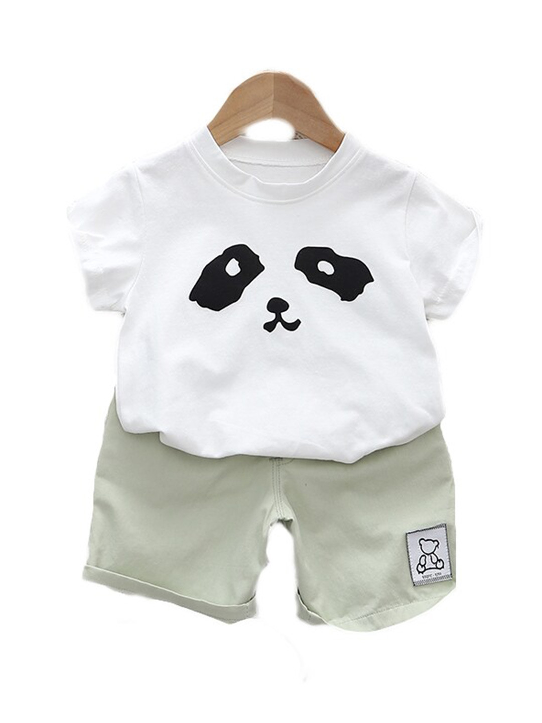 StyleCast Kids White Printed Pure Cotton T-shirt With Shorts Clothing Set